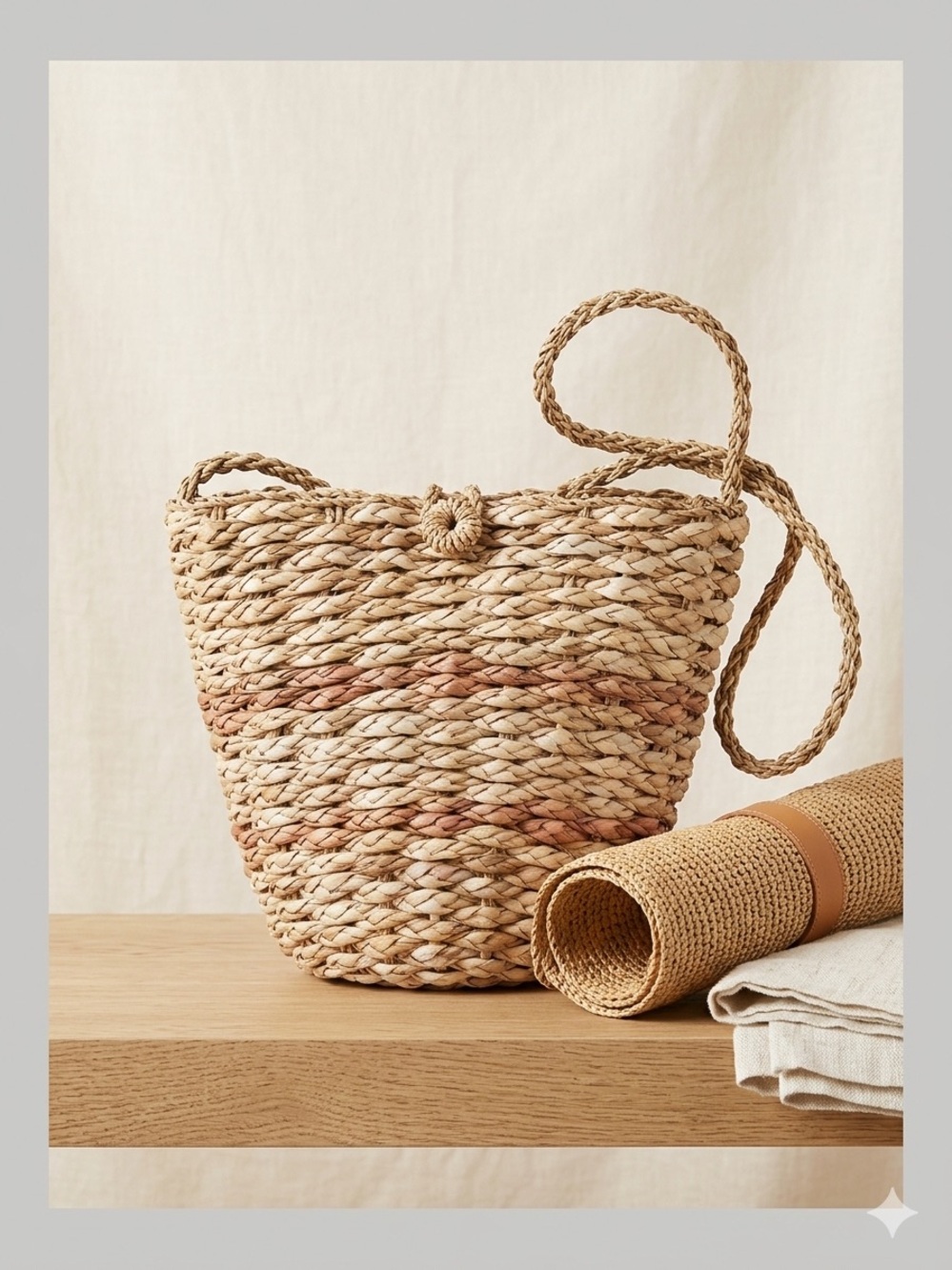 EUC Artisan Hand Woven Seagrass Crossbody Bag Boho